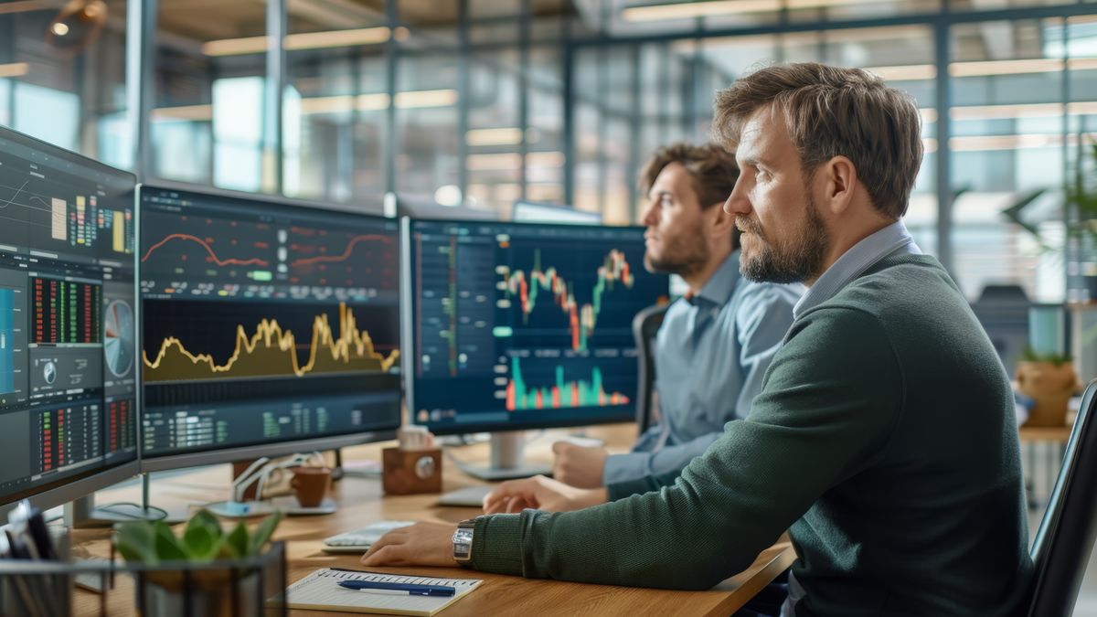 A sales team at work on a trading floor